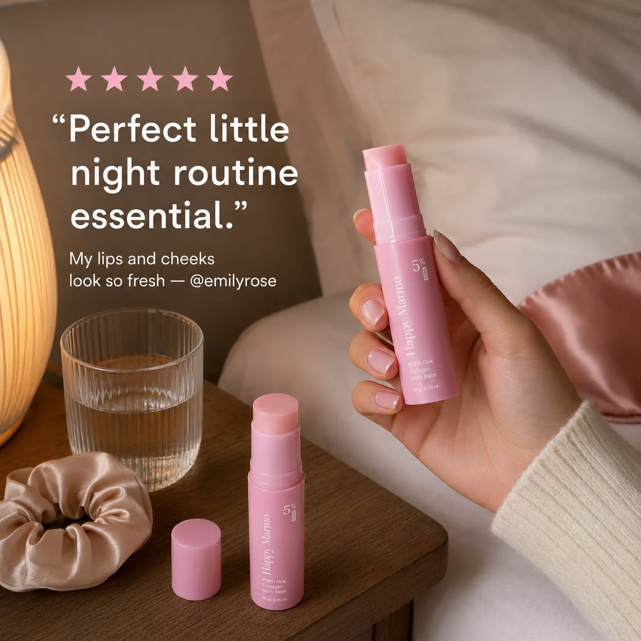 Happy Marmo PDRN Pink Collagen Multi Balm everyday glow routine visual 4