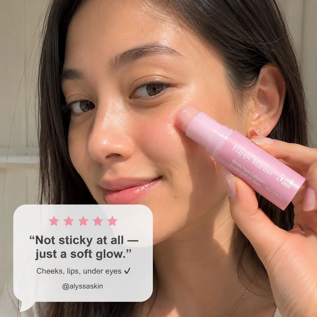 Happy Marmo PDRN Pink Collagen Multi Balm everyday glow routine visual 5