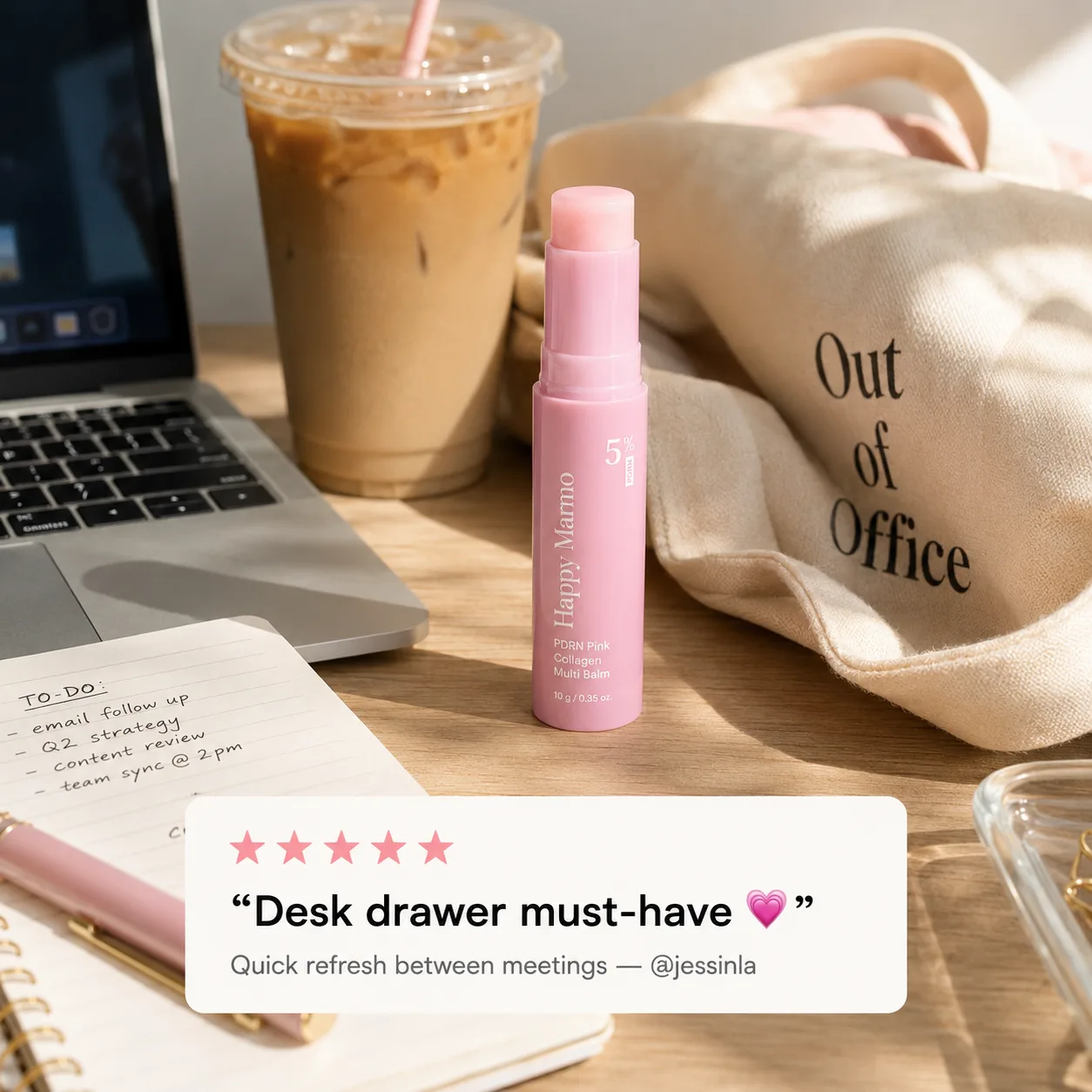 Happy Marmo PDRN Pink Collagen Multi Balm everyday glow routine visual 6