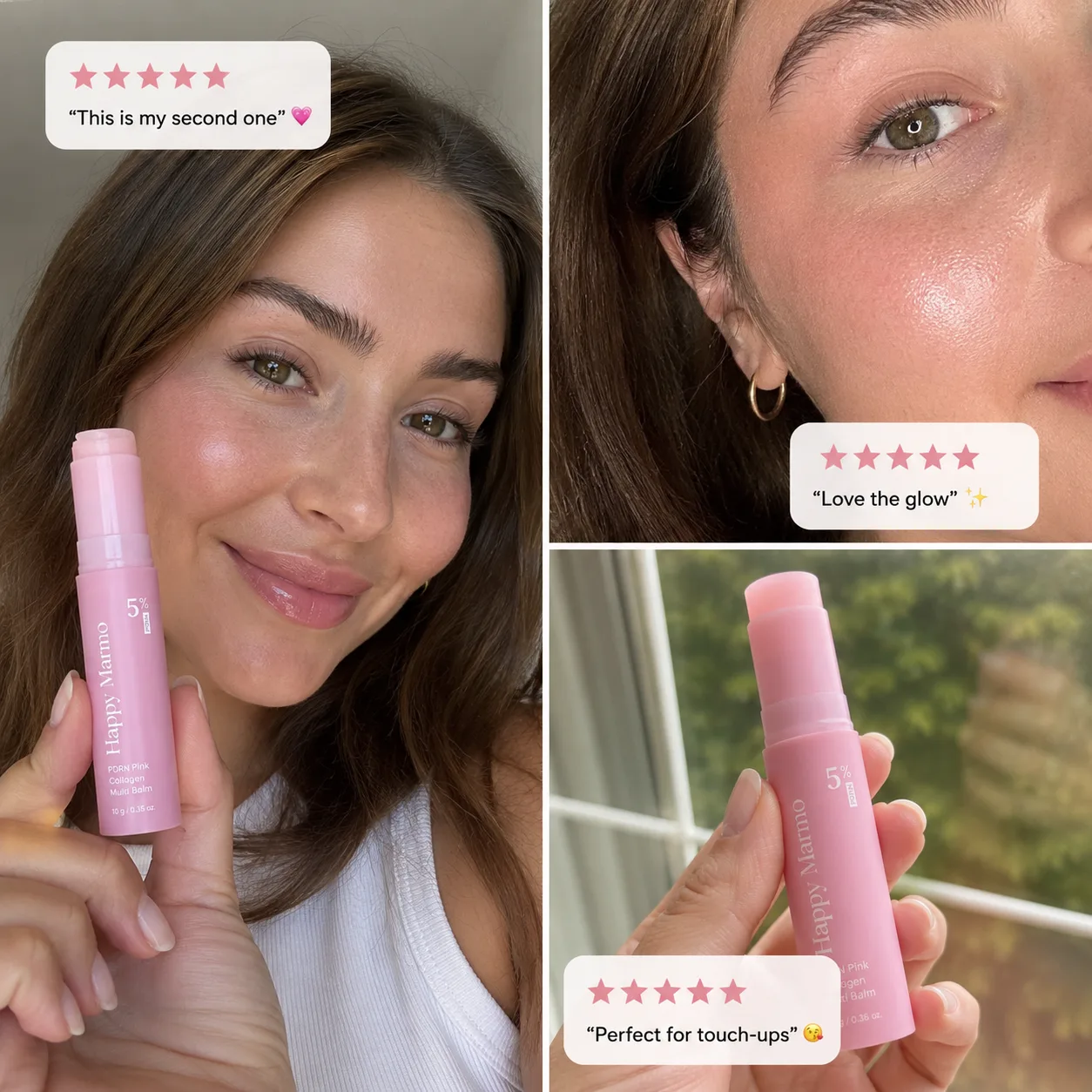 Happy Marmo PDRN Pink Collagen Multi Balm everyday glow routine visual 8